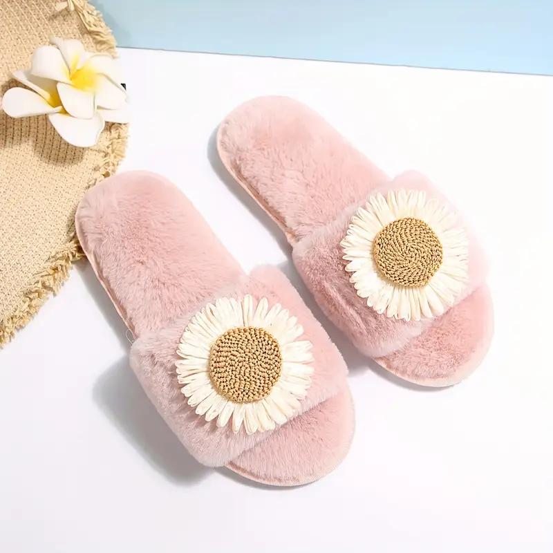 Pink cream fur Bedroom slipper